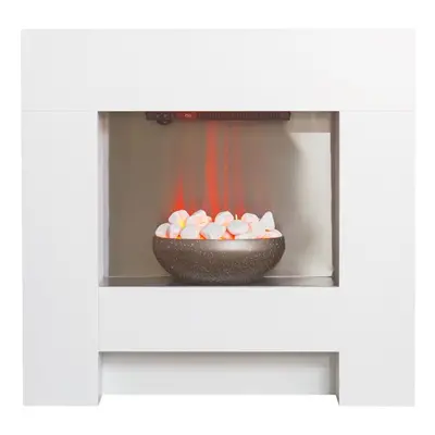 Adam Cubist Electric Fireplace Suite in White, Inch