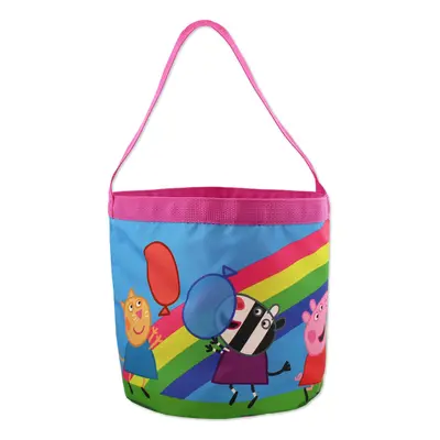 Peppa Pig Girls Collapsible Nylon Bucket Toy Storage Gift Tote Bag (On