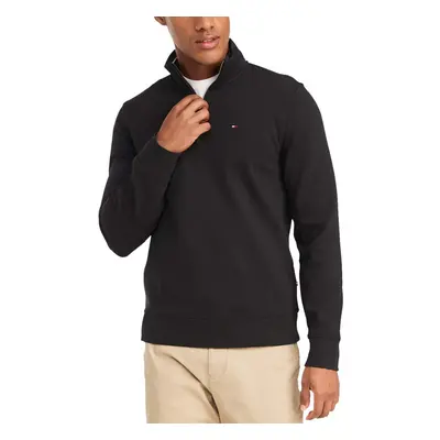 Tommy Hilfiger Men's 1/4 Zip Mockneck Sweatshirt Jet Black