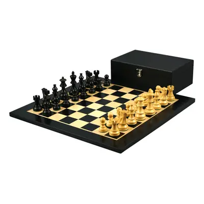 Wooden Chess Set Ebony Board Inch Weighted Ebonised Classic Staunton Pieces Inch