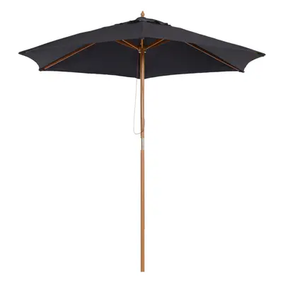 Outsunny 2.5m Wood Garden Parasol Sun Shade Patio Outdoor Wooden Umbrella Canopy