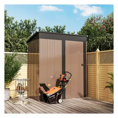 5ft x3ft Brown Metal Garden Shed Garden Storage