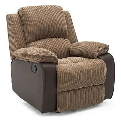 (Brown) Postana Jumbo Cord Fabric Recliner Armchair Sofa Lounge Home Reclining Chair