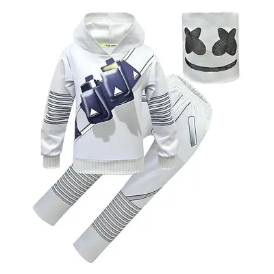 (7-8 Years) Boys Kids Dj Mask Hoodies+pants Sets Cosplay Costume-r