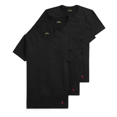 POLO RALPH LAUREN Classic Fit Undershirt w/Wicking 3-Pack Crews Black/Rl2000 Red Pp LG