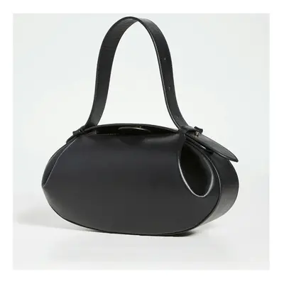 (Black, 29x10x16cm) UKF Women Bag New Circular PU Vintage Solid Hasp Soft Luxury Designer Bags S