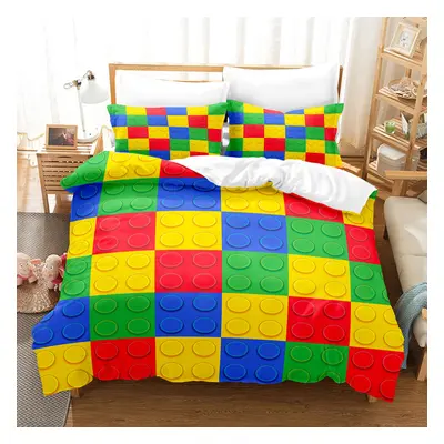 (Style 05, Single(135X200CM/2PCS)) Building block Bedding Single Double Duvet Cover