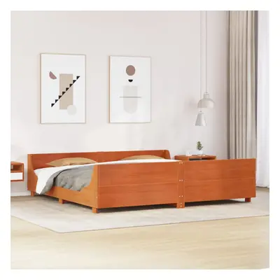 vidaXL Bed Frame without Mattress Wax Brown 180x200 cm Super King Solid Wood Pine