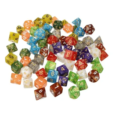 70Pcs Acrylic Polyhedral Dices Set Role Playing Game Dice Gadget for Dungeons Dragons D20 D12 D1