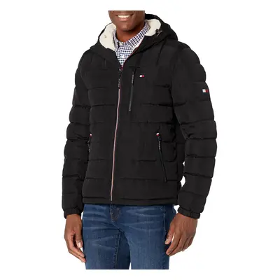 Tommy Hilfiger Men's Midweight Sherpa Lined Hooded Water Resistant Puf