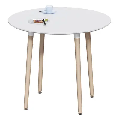 (White, Seater) Batley Home Kitchen Round Wood Dining Table