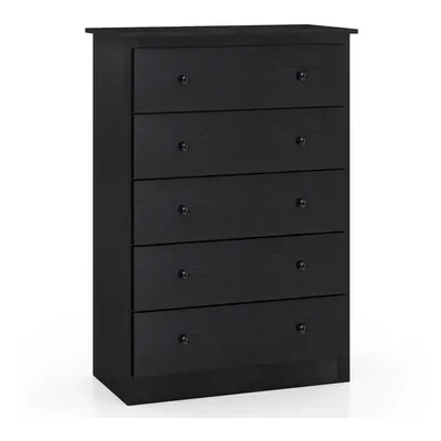 5 Drawer Dresser Modern Chest of Drawers 115cm Storage Organizer-Black