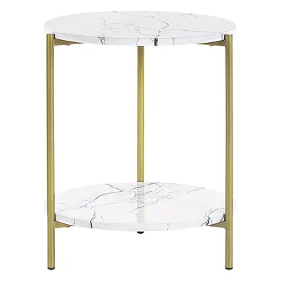 Side Table REVA Marble Effect White