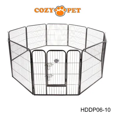 Heavy Duty Cozy Pet Puppy Playpen 80cm High Panel Run Crate Pen Dog Cage HDDP06-10