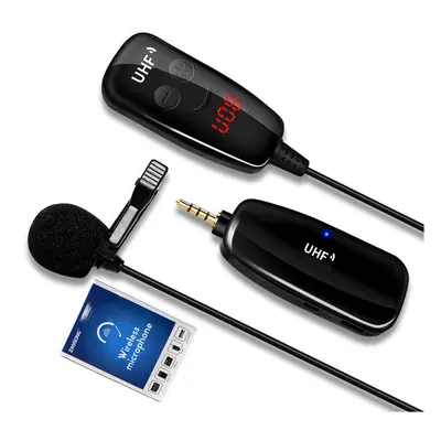 Wireless Lavalier Microphone Mini Portable Lapel Collar Clip-on Mic with Receiver Transmitter fo