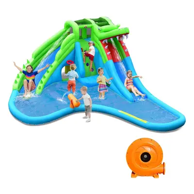 7-In-1 Inflatable Water Slide Jumping Bouncy Castle House with 780W Air Blower