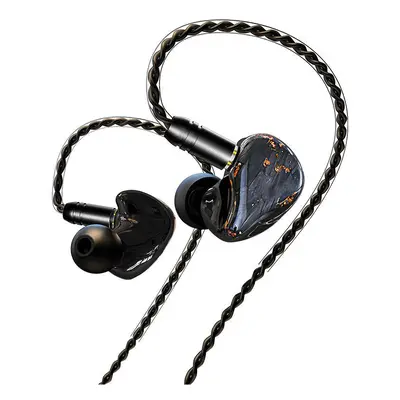 (Black) Wired Earphone 13mm Large Driver Hi-Fi Stereo Earphone Headphones with 0.78mm Detachable