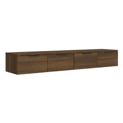 (Brown oak) vidaXL 2x Wall Cabinets Engineered Wood Floating Hanging Cabinet Multi Colours