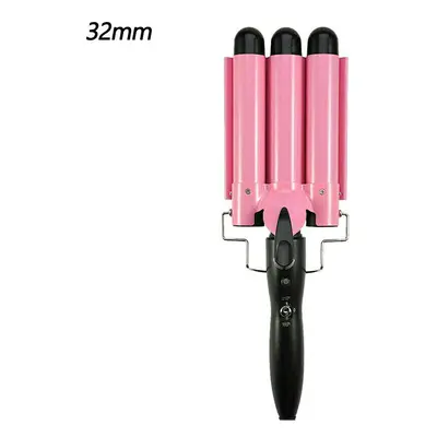 (32mm) Electric Ceramic Triple Barrel Hair Curler, Crimper & Waver