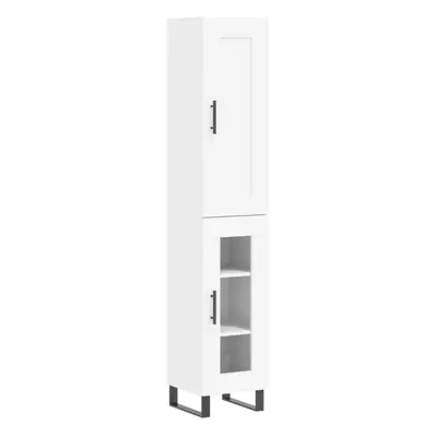 (white) vidaXL Highboard Sideboard Tall Storage Cabinet Side Cabinet Engineered Wood