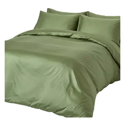 (Super-King, Moss Green) Duvet Cover with Pillowcase Thread Count