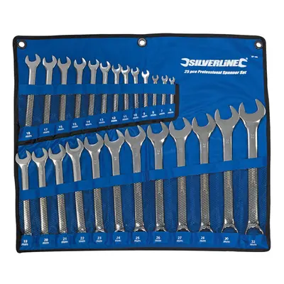 Silverline Mechanical Engineering Tool Combination Spanner Set 25pce - 32mm ( UK )