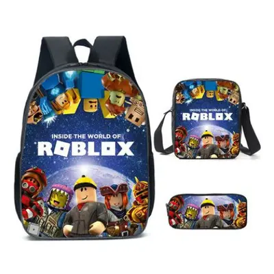 (02) Roblox 3pcs Schoolbag Lunch Bag Pencil Case Set