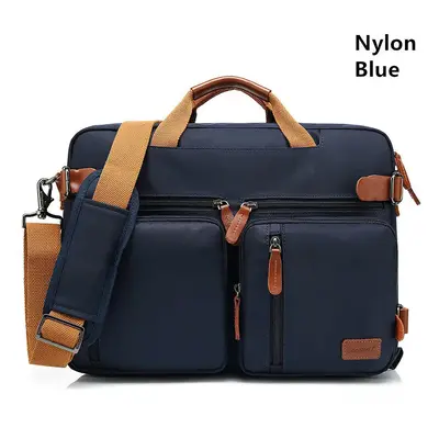 (Nylon Blue, 15.6 inch) Handbag Business Briefcase Rucksack Convertible Backpack Laptop Bag 15.6