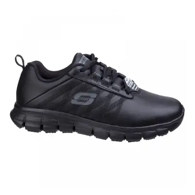 Work Relaxed Fit: Sure Track Erath SR | Black | Womens Slip Resistant Lace-up Shoes