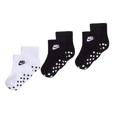 Nike Children's Apparel Baby Mid Cut Quarter Gripper Socks Black/Whit