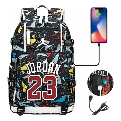 USB Large Capacity Student Schoolbag Jordan - Printed