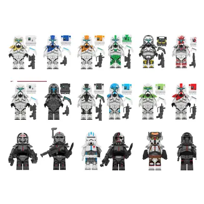 (Style F 18pcs) Star Wars Clone Trooper Cody Rex Commander Fit Lego Minifigures