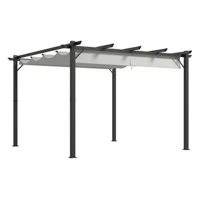 Outsunny 3x3(m) Pergola Gazebo Sun Shade Shelter Aluminium Garden Canopy, Grey