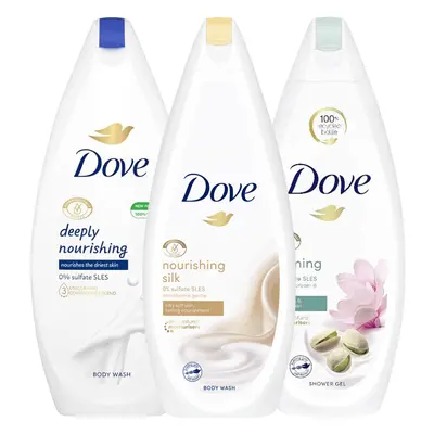 Dove Body Wash Variety Set of Calming Pistachio and Magnolia Deeply Nourishing and Nourishing Si