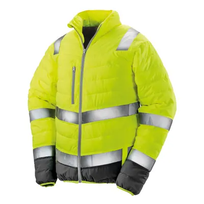 (2XL, Fluorescent Yellow) Result Safeguard Mens Soft Padded Safety Jacket