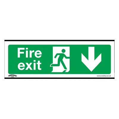 Safe Conditions Safety Sign - Fire Exit (Down) - Rigid Plastic - Pack of