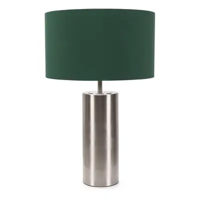 ValueLights Lexy Forest Green & Chrome Dimmer Touch Table Lamp & Bulb