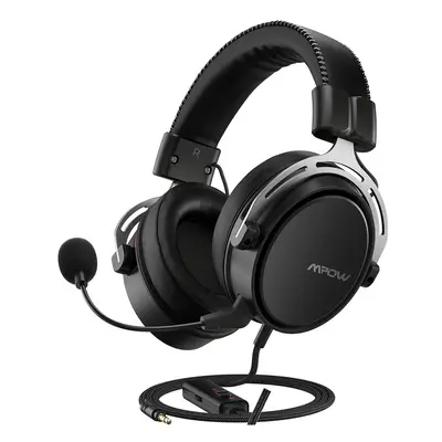 (Black and Silver) Mpow/Soulsens Air SE PS4 Gaming Headset 3D Surround Sound Wired Headphones