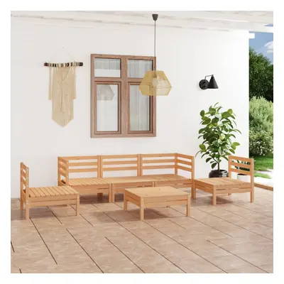 vidaXL Solid Pinewood Garden Lounge Set Piece Outdoor Seating Sectional Sofa