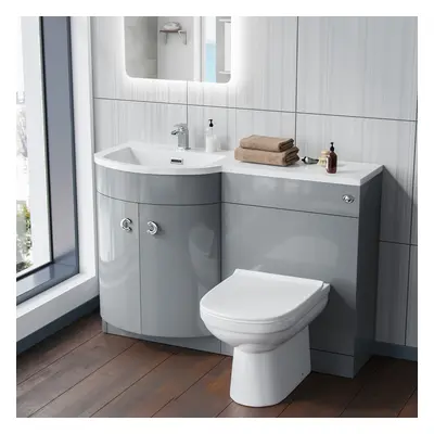 Debra Grey mm Pshape Vanity Unit Left Hand Sink and Toilet Bathroom