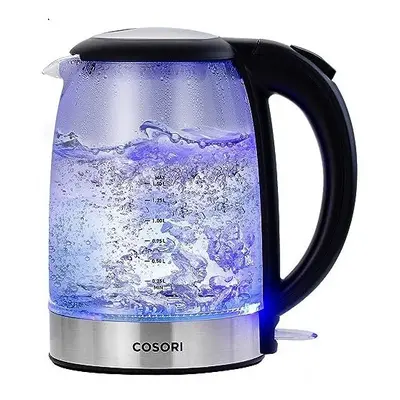 COSORI Electric Kettle Glass, Fast Boil Quiet, 3000W 1.5L with Blue LED, Stainless Steel Filter,