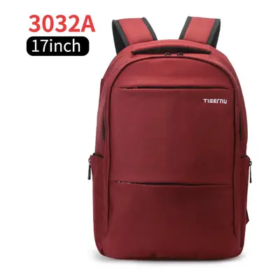 (3032A Red 17) Lifetime Warranty Anti Theft Large Capacity 15.6 inch College Laptop Backpack Men