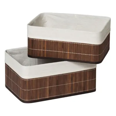 Premier Housewares Kankyo Dark Brown Bamboo Storage Boxes