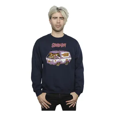 (L, Navy Blue) Scooby Doo Mens Mystery Machine Van Sweatshirt