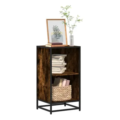 vidaXL Book Cabinet Smoked Oak 40x35x76 cm Engineered Wood