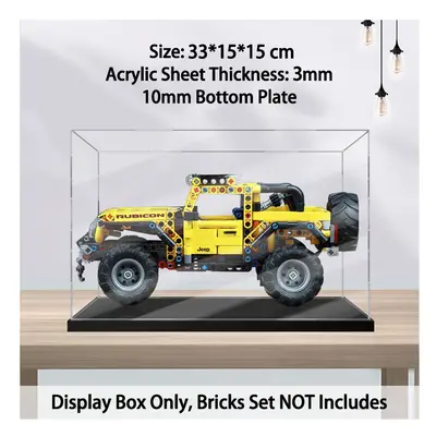 (B) Display Case for Lego Acrylic Display Box for Lego Jeep Wrangler Rubicon - (Only Display Cas