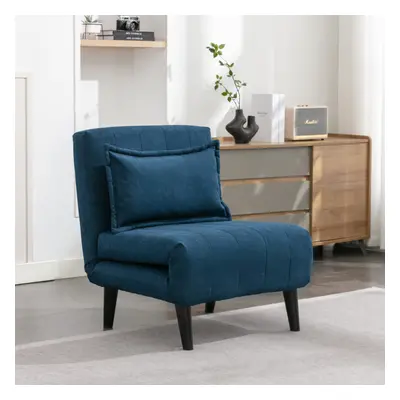 (1 Seater, Blue) HARPER SEATER FOLDING CLIC CLAC FABRIC LIVING ROOM LOUNGE SOFA BED