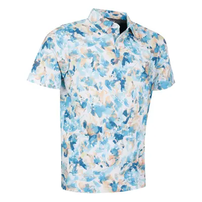 (S, Bright White) Callaway Golf Mens X-Ray Floral Stretch Fabric Sustainable Polo Shirt