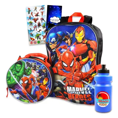 Marvel Avengers Backpack for Boys Girls Kids - Pc Bundle 16"" Marvel Superhero School Bag Avenge