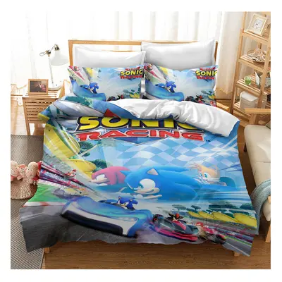 (Style 02, Double) Sonic Bedding Single Double Duvet Cover Cartoon